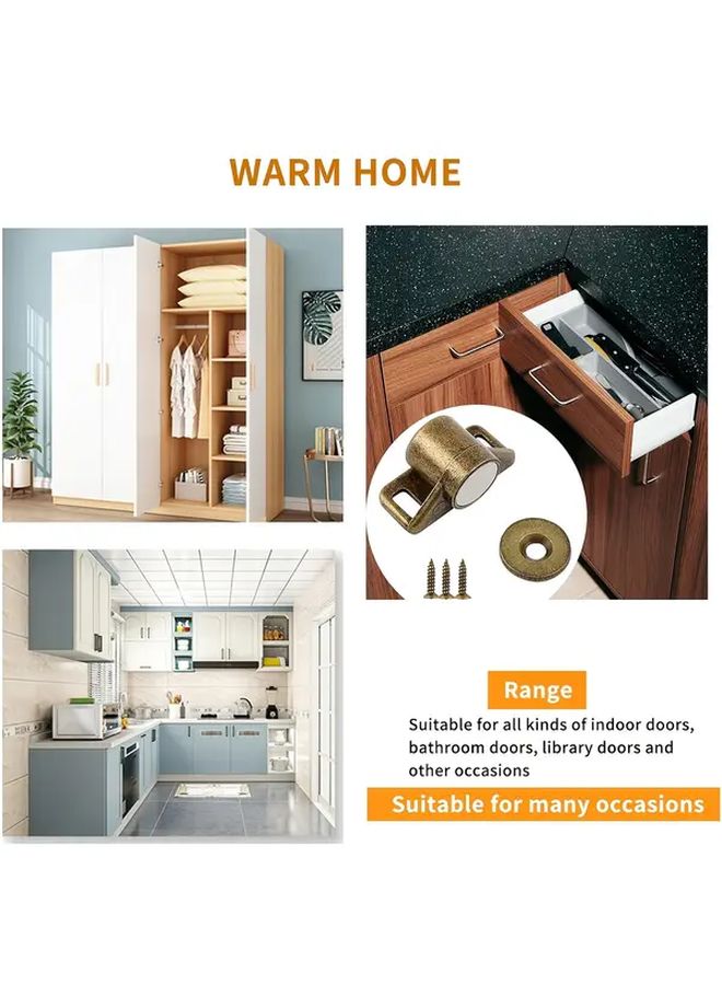 6 Packs Bronze Magnetic Door Latch Push Buckle Cabinet Wardrobe Drawer Closer Retro Hardware - Image 5