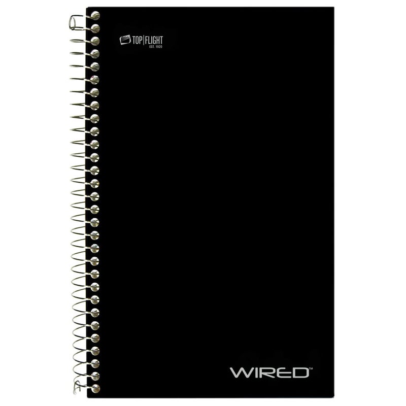 Top Flight Wired 3Subject Notebook 120 Sheet