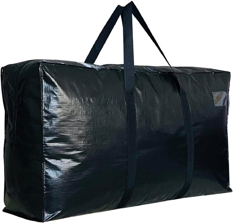 DoYiKe Extra Large Storage Duffle Bag with Zippers and Handles, Big Foldable Duffle Bag for Travel, PE Black, xxlarge - 42"l x 13.5"w x 23"h - Image 1