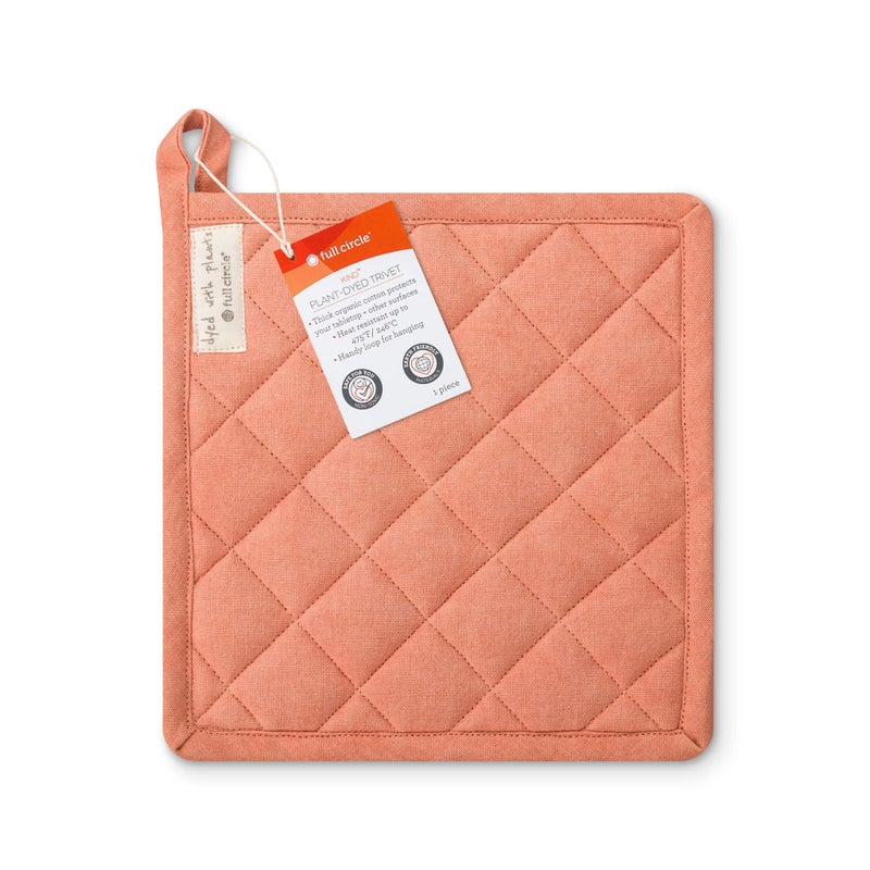 Full Circle Kind Collection Plant-Dyed Organic Cotton  Trivet  Pomegranate - Image 2