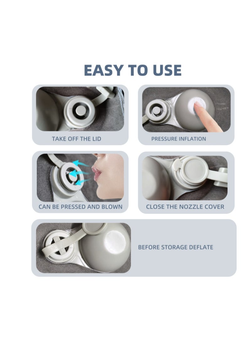 48*36cm,Office Inflatable Seat Cushion Anti Hemorrhoid Velvet Hollow Design Pressure Relief Cushion for Long Sitting - Image 3