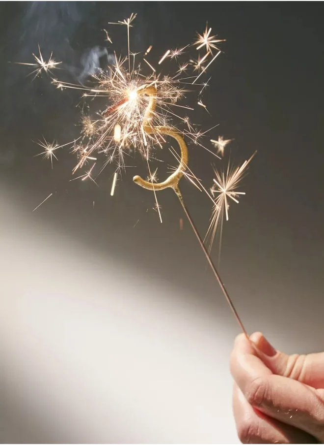 Wondercandle Gold Sparkler Candle - Number 3