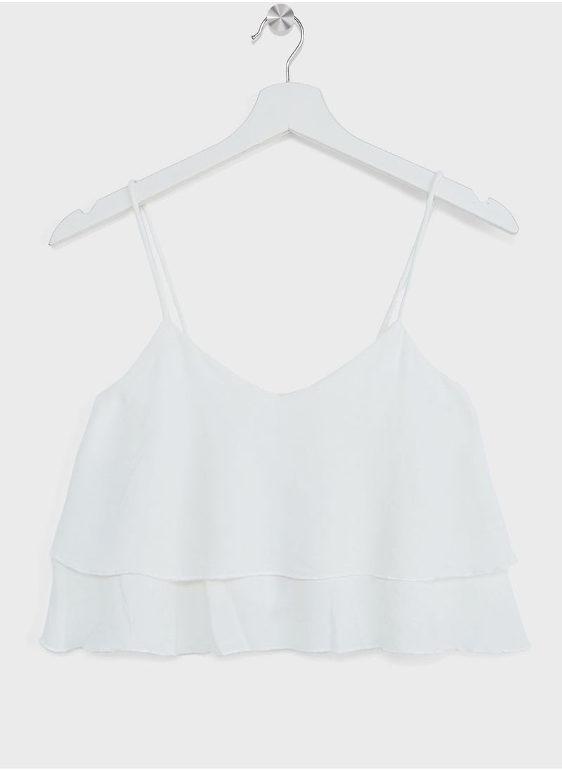 MANGO - Youth Essential Ruffled Top - Image 1