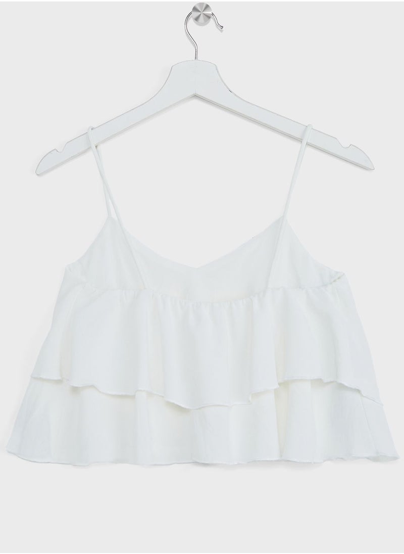 MANGO - Youth Essential Ruffled Top - Image 1