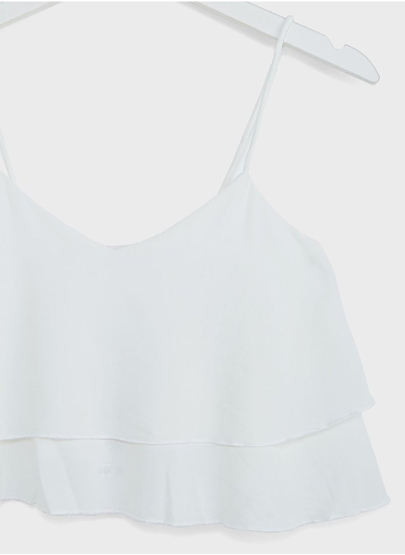 MANGO - Youth Essential Ruffled Top - Image 1