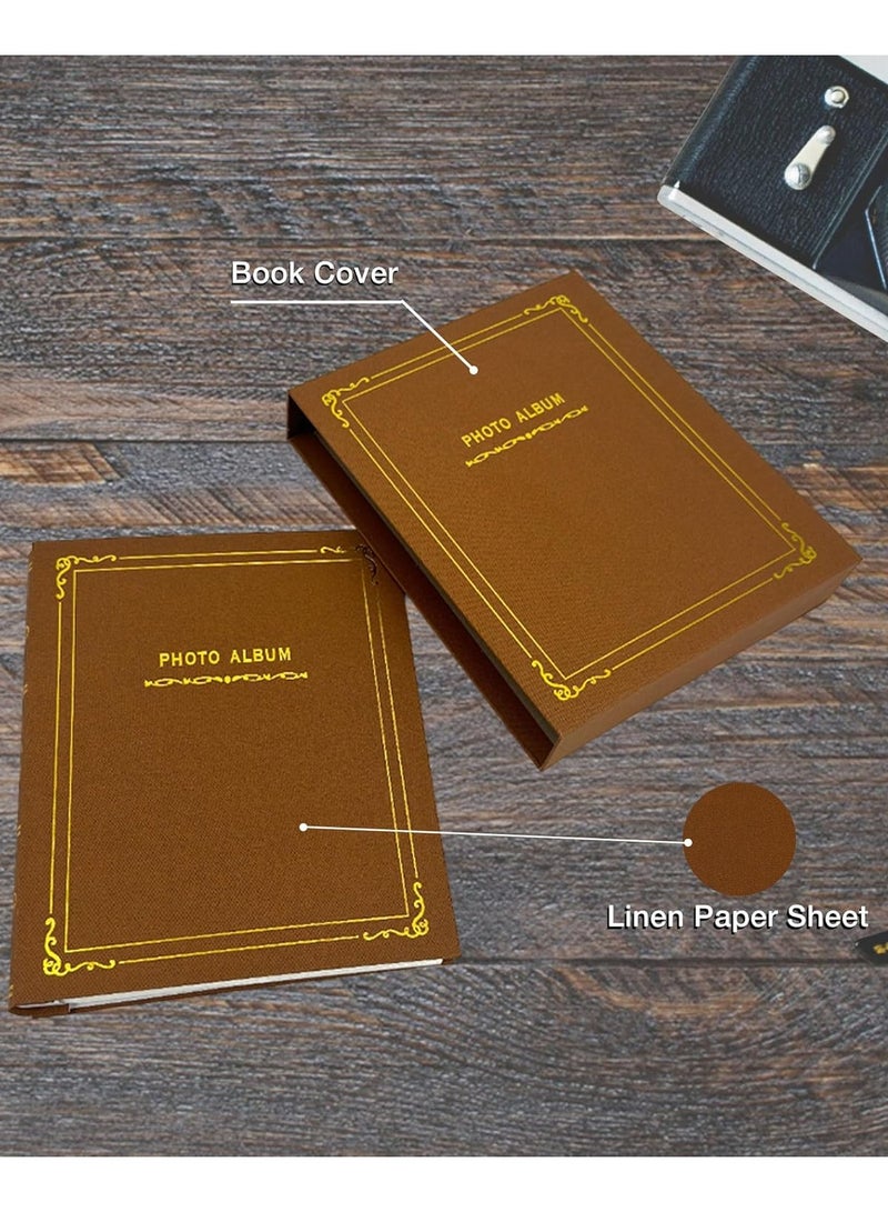 Decorhills Decorhills Photo Album Scrapbook with Slip in Cover, Premium Photo Organizer for Family, Weddings, Travel, and Special Memories, 8 Slots x 50 Pages, 400 Photo Slots, Photo Size 4x6 Inch - Brown - Image 5