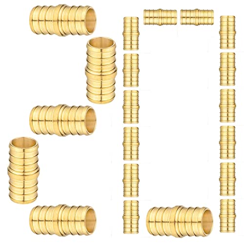 Lidertik 20 Pack Lidertik PEX Fittings 34 inch Straight Coupling Connector 34 PEX F1807 to 34 PEX F1807 Crimp Pipe Fitting Brass - Image 1