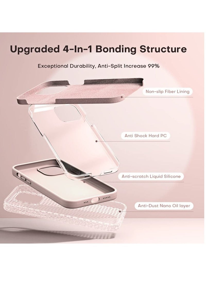 Raxoom 5 in 1 Designed for iPhone 14 Plus Case, with 2 Pack Screen Protector + 2 Pack Camera Lens Protector, Liquid Silicone Ultra Slim Shockproof Protective Phone Case 6.7 Pink - Image 4