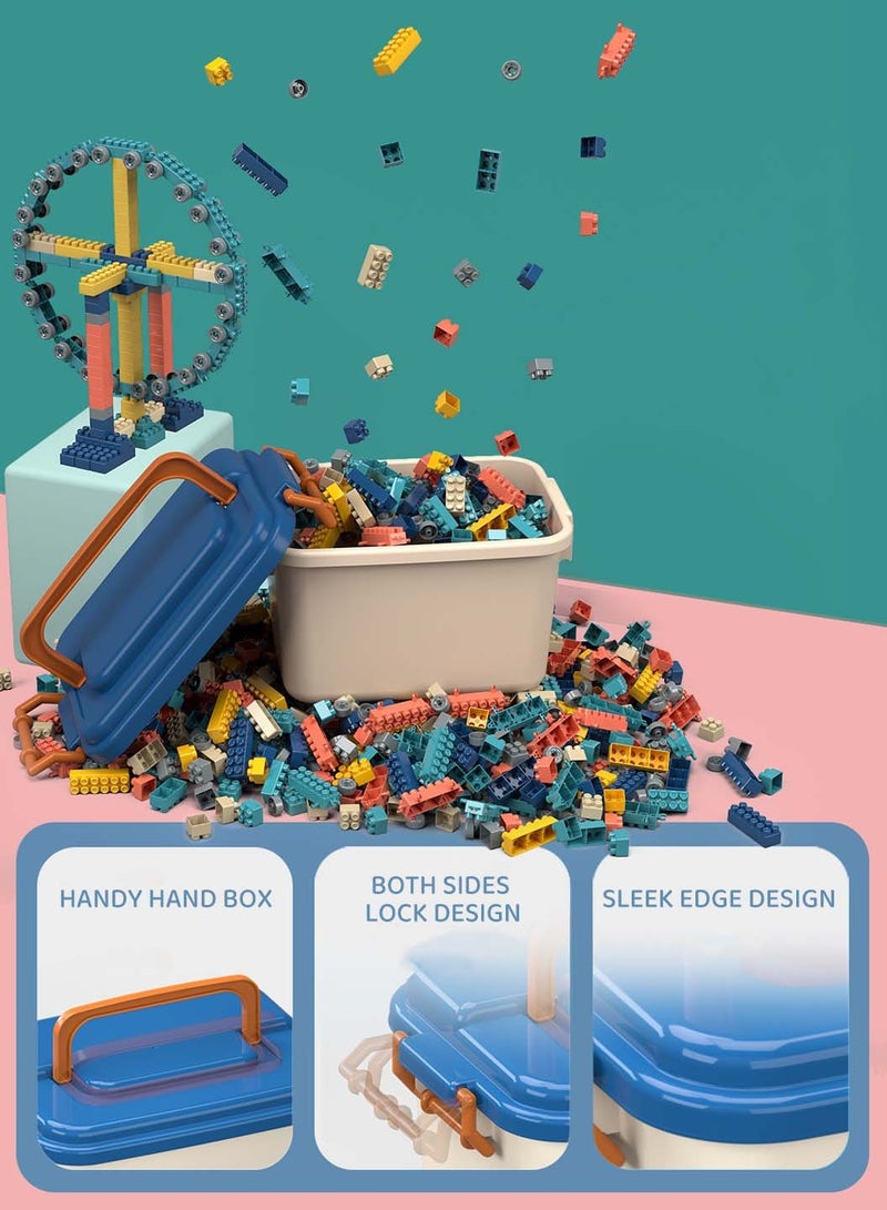 موفانت مجموعة مكعبات بناء ناعمة من 600 قطعة للأطفال، مكعبات بناء بلاستيكية، لعبة تعليمية حسية لمرحلة ما قبل المدرسة، مع حقيبة حمل وصندوق هدايا - Image 2