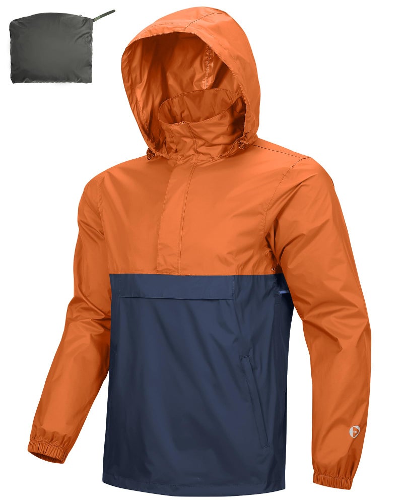 Outdoor Ventures Men's Rain Jacket Waterproof Lightweight Packable Rain Pullover for Hiking Golf Running - Image 1