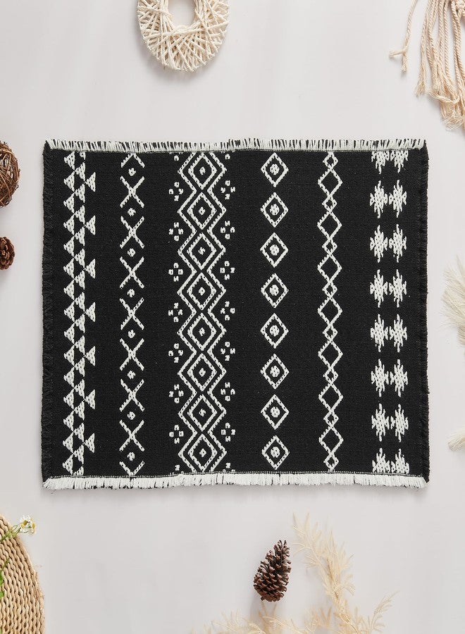 Douceur Boho Bath mat for Bathroom Floor Non Slip, Acrylic Blend Cute Bath Rugs with Tassels, Tribal Ethnic Pattern Farmhouse Bathroom Rugs, 24" x 36", Black - Image 5