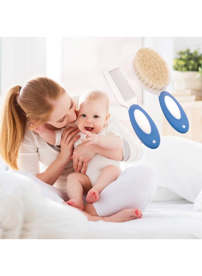 MR LION Baby Hair Brush and Comb Set for Newborns & Toddlers | Natural Soft Goat Bristles | Ideal for Cradle Cap | Perfect Baby Registry Gift (Blue) - Image 5