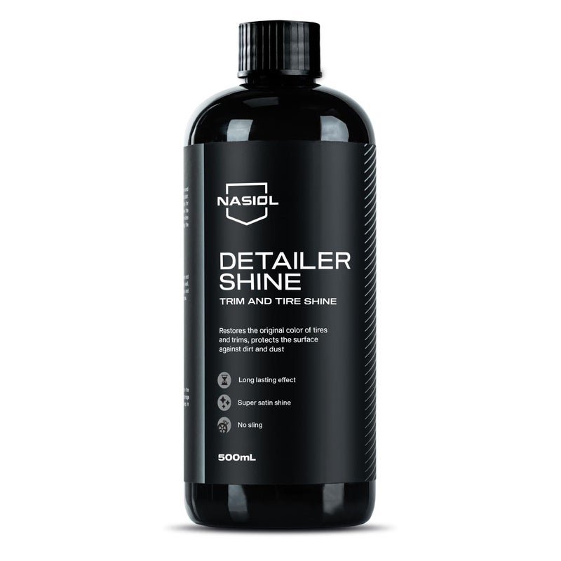 nasiol DetailerShine Pro Trim and Tire Shine Spray, Trim Shine Spray, Exterior Trim Detailer, Best Tire Shine Products, Car Detailing Supplies,Automobile Trim, 17 fl oz. - Image 1