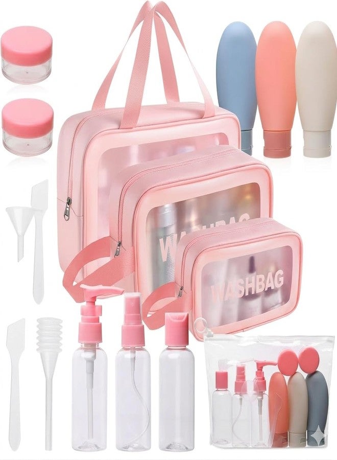 Brijex TSA Approved Travel Bottles Set with Cosmetic Bags, Leakproof Silicone Toiletry Containers, Refillable Shampoo Lotion Bottles & Travel Accessories Kit for Women and Men (Multicolor) - Image 1