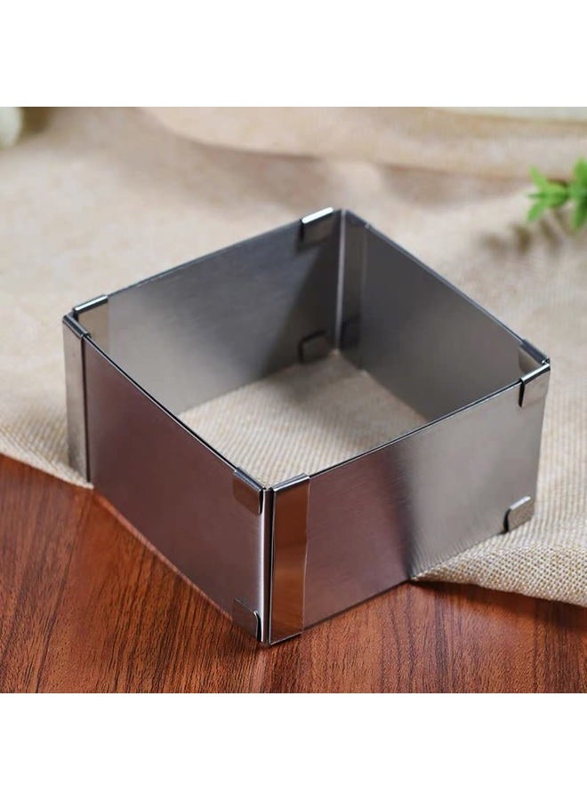 Utoolmart قالب كعكة قابل للتعديل 6" إلى 11" - قاطع موس مربع من الفولاذ المقاوم للصدأ، قالب خبز، أداة طهي للمخبوزات - Image 5
