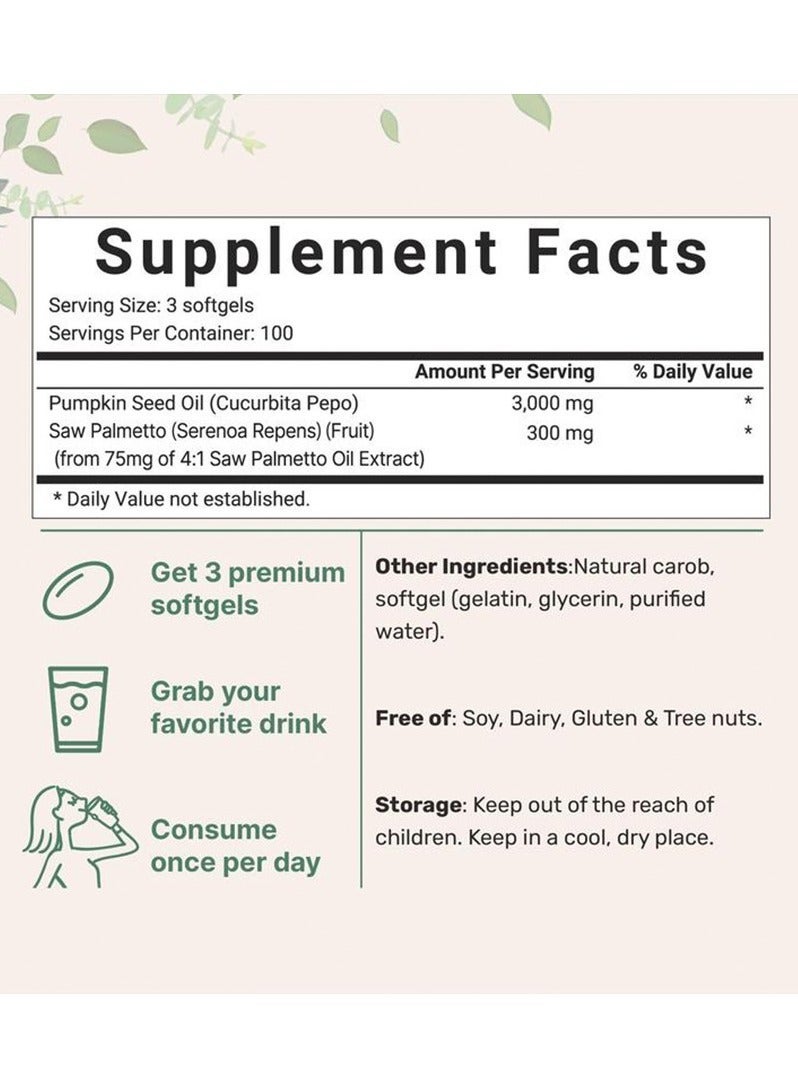 Wins Town Pumpkin Seed Oil Capsules,Premium Pumpkin Seeds Oil Supplement, Supports Urinary, Bladder And Prostate Health 180 Counts - Image 5