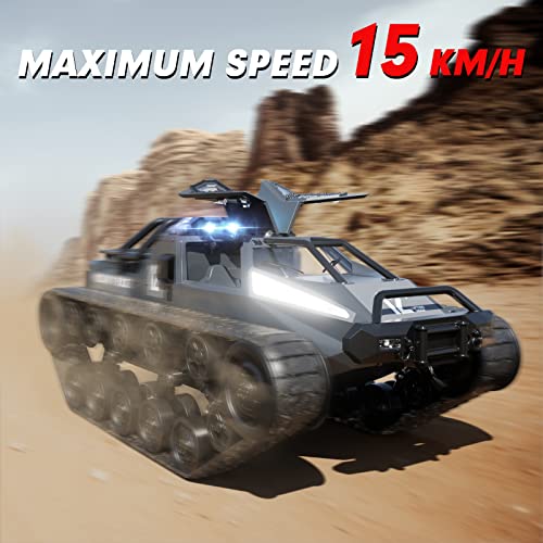 Supdex RC Tank Car 112 Remote Control Crawler 12KMH High Speed Tank 24Ghz RC Rock Crawler OffRoad 4WD 360Rotating Drifting Car with Rechargeable BatteryMilitary Truck Toy for Adults and Kids - Image 5