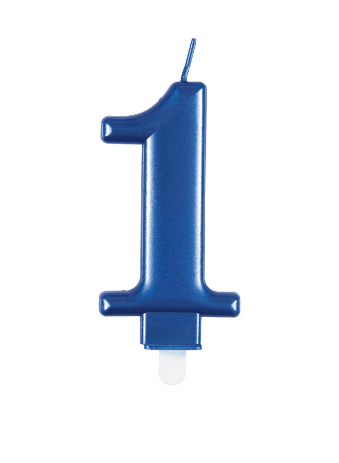 Unique Met Blue Number 1 Birthday Candle - Image 1