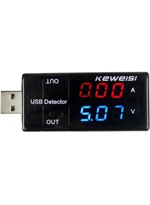 Keweisi - Dual USB Output Voltmeter Ammeter Voltage and Current Monitor KWS-10VA - Image 1