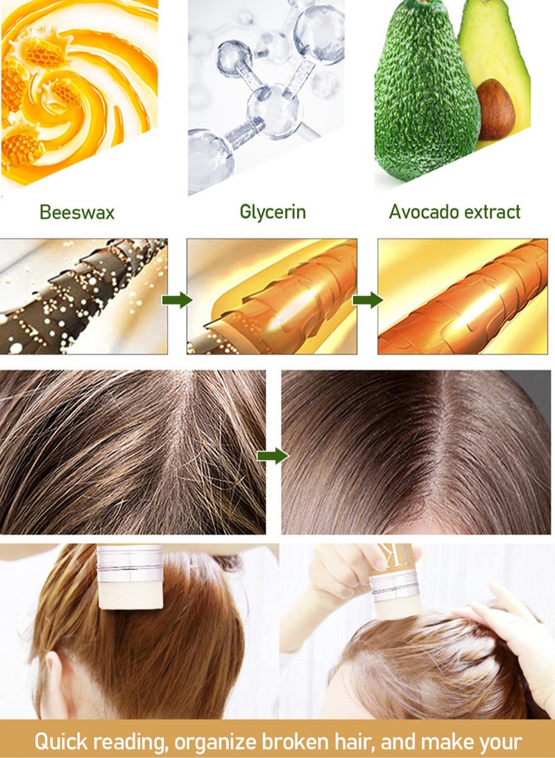 اي كي تي مجموعة عصا شمع الشعر مكونة من 3 قطع، تثبيت قوي وطويل الأمد للشعر غير دهني، عصا دهن للشعر للشعر المجعد ذو الحواف المتطايرة لجعل الشعر يبدو أنيقًا ومرتبًا للجنسين - Image 5