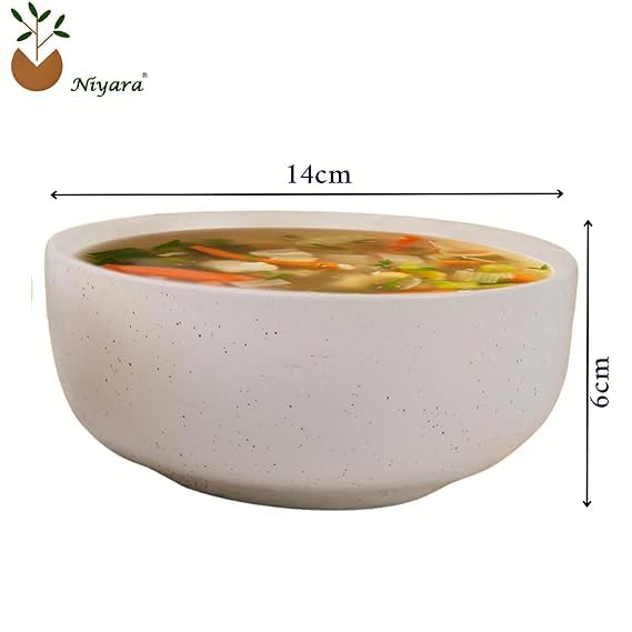 Niyara Ceramic Printed Bowl Set of 2 | Premium Serving Bowls for Snacks, Soup & Desserts | Microwave & Dishwasher Safe (Glossy White) - Image 2