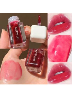 Cappuvini Fruit Pearlescent Plumping Lip Oil - Lip Care Pearl And Shimmer Mini Lip Gloss - Lip Care Hydrating Lip Gloss Tinted Lip Balm - Long Lasting And Nourishing Lip Glow Oil - Non-sticky Fresh Texture (Strawberry)  - Image 1