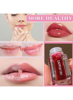 Cappuvini Fruit Pearlescent Plumping Lip Oil - Lip Care Pearl And Shimmer Mini Lip Gloss - Lip Care Hydrating Lip Gloss Tinted Lip Balm - Long Lasting And Nourishing Lip Glow Oil - Non-sticky Fresh Texture (Strawberry)  - Image 3