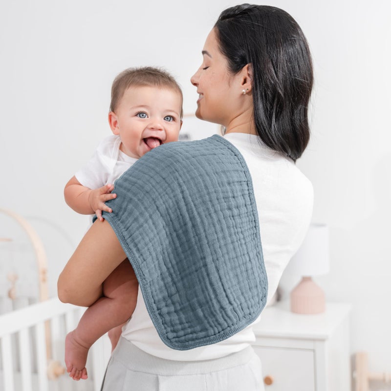 Comfy Cubs مناديل تجشؤ مريحة من كومفي كابس 20" × 10"، عبوة من 6 - كبيرة، 6 طبقات، فائقة الامتصاص 100% قطن لزلال الأطفال والفوضى - مجموعة مناديل تجشؤ ناعمة وآمنة ولطيفة للأطفال للأولاد والبنات - متعددة الألوان للأولاد - Image 2