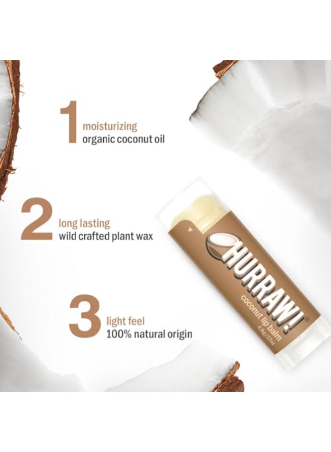 Hurraw! Hurraw Coconut Lip Balm Organic Certified Vegan Cruelty and Gluten Free NonGMO 100 Natural Ingredients Bee Shea Soy and Palm Free Made in USA - Image 3