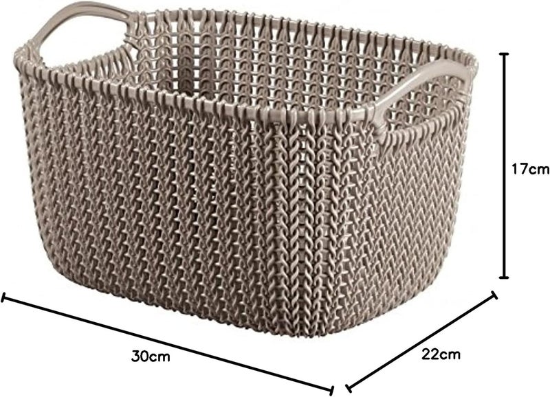 Curver ,Knit,Small Basket,with 2 hand,8L,Brown Color - Image 5