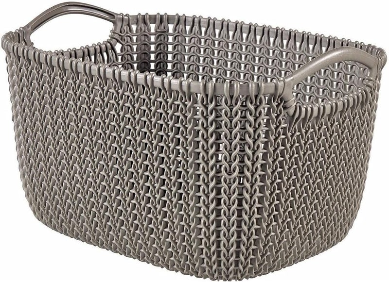 Curver ,Knit,Small Basket,with 2 hand,8L,Brown Color - Image 1