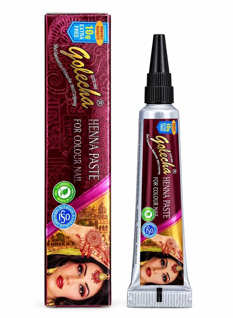 Golecha Henna Paste For Color Nail & Skin - Dark Brown 10g