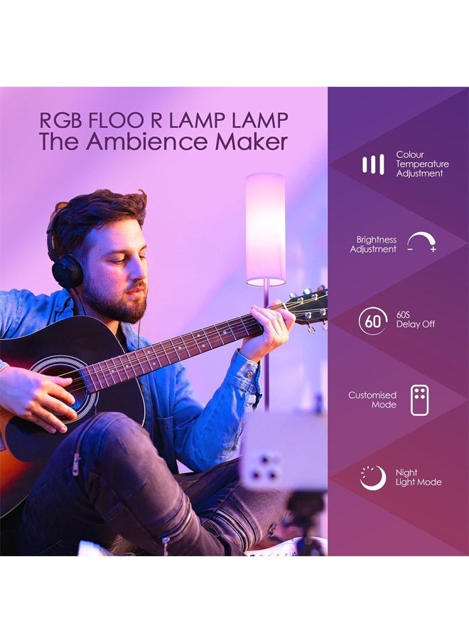 keke - Modern WIFI and Bluetooth Floor Lamp with RGB LED Bulb - Image 1