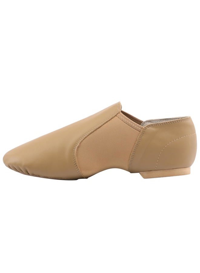 Linodes (Tent Leather Upper Jazz Shoe Slip-on for Women and Men's Dance Shoes, Brown, 11 Women/10.5 Men - Image 2