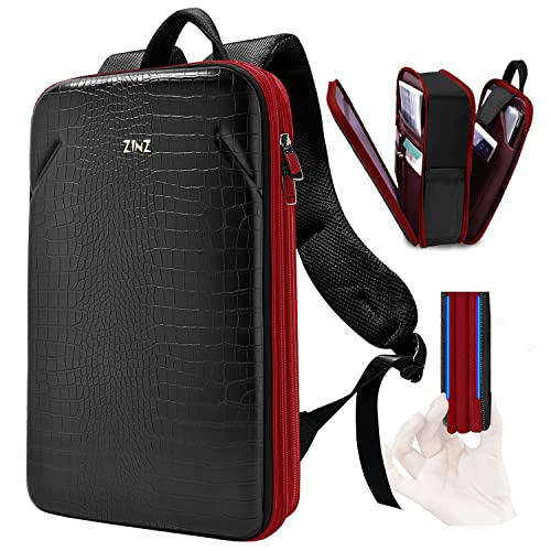 ZINZ Protective Laptop Backpack, Expandable Computer Bag Rucksack with Hard Leather Cover & 3 Compartments for 15 15.6 16 inch Notebooks, Ergonomic Shoulder Strap，B01RD01 - Image 1