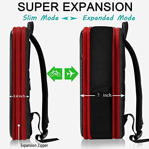 ZINZ Protective Laptop Backpack, Expandable Computer Bag Rucksack with Hard Leather Cover & 3 Compartments for 15 15.6 16 inch Notebooks, Ergonomic Shoulder Strap，B01RD01 - Image 4