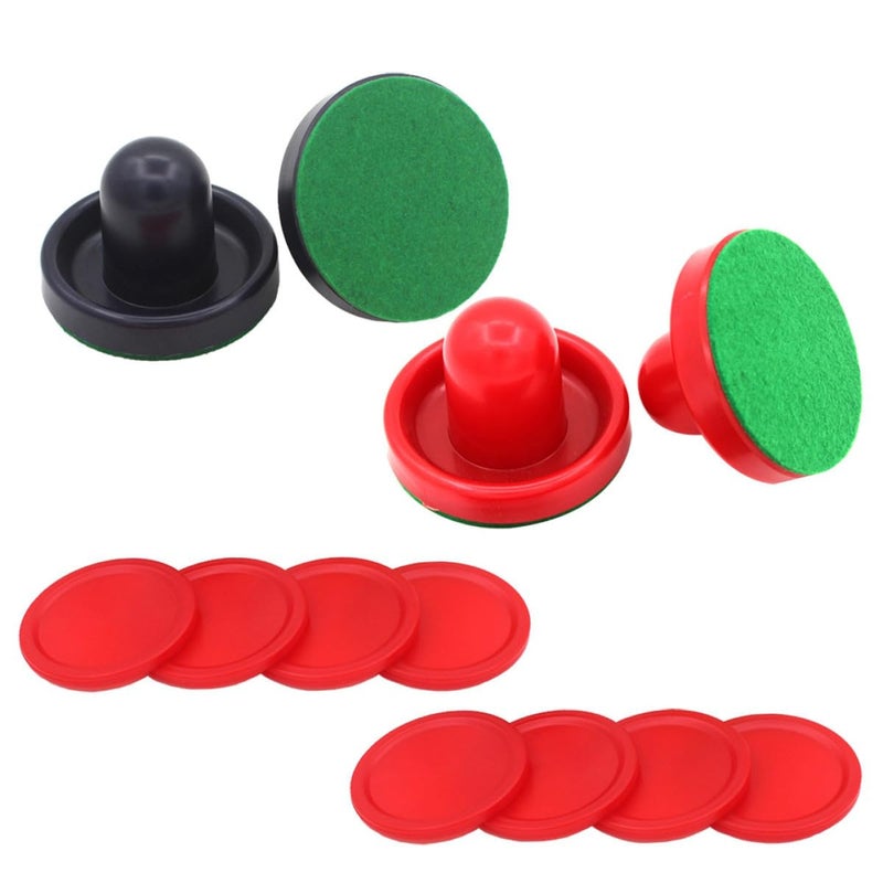 96mm Air Hockey Pucks Set 16pcs with Felt Protectors Red and Dark Blue Handles - Image 2