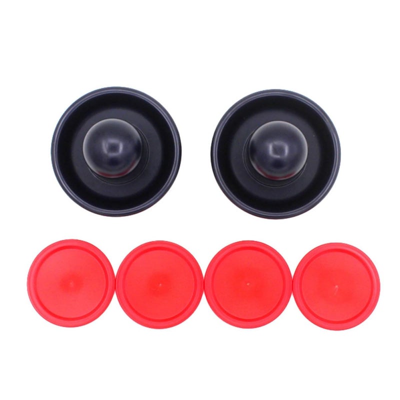 96mm Air Hockey Pucks Set 16pcs with Felt Protectors Red and Dark Blue Handles - Image 4