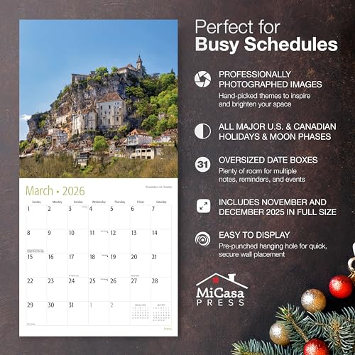 MICASA PRESS France 2026 Wall Calendar 12 Month | 12" x 24" Open | Thick & Sturdy Paper | Giftable | Europe Travel Calendar 2026 - Image 5