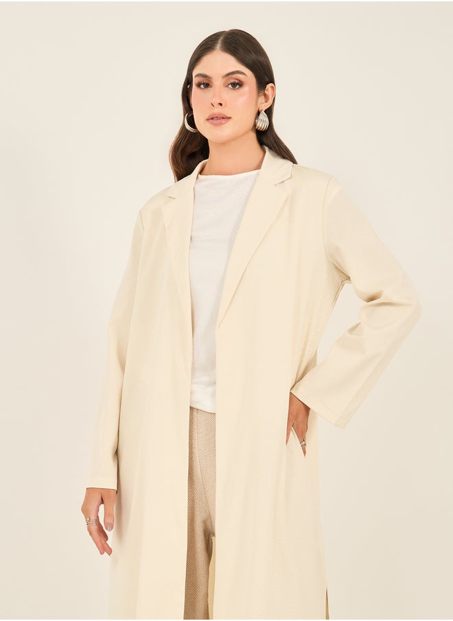 Styli Regular Fit Collared Kimono with Fringe Trim  - Image 3