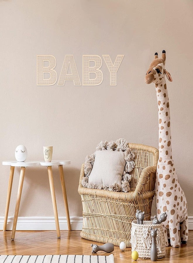 She Love Wooden Rattan Letters 8 inch Wood Letters E for Wall Decor Crafts Boho Nursery Decor for Baby Shower Wedding Bedroom Name Signs Large Rustic Letter Home Decoration - Image 5