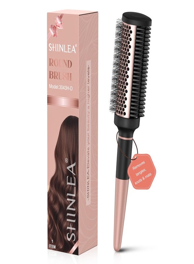 SHINLEA فرشاة دائرية لتجفيف الشعر، فرشاة شعر دائرية سيراميكية مطورة 2 في 1 لتجفيف الشعر، وتصفيفه، وتمليسه، وتجعيده، وتكثيفه، وفك تشابكه (قطر الأسطوانة 1.7 بوصة، وطول الشعيرات 2.1 بوصة) - Image 1