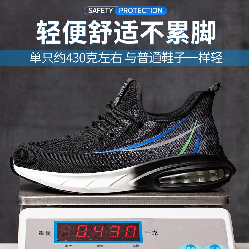 Four-Season Anti-Smash And Anti-Puncture Labor Protection Shoes Construction Site Fly-Woven Mesh Lightweight Safety Protective Shoes Work Shoes For Men - Image 2