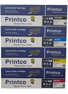 Printco Toner Cartridge TN273 four colors suitable for use in Brother HL-LC3210CW, HL-LC3230CN, HL-LC3220CDW, HL-LC3270CDW.  - Image 1