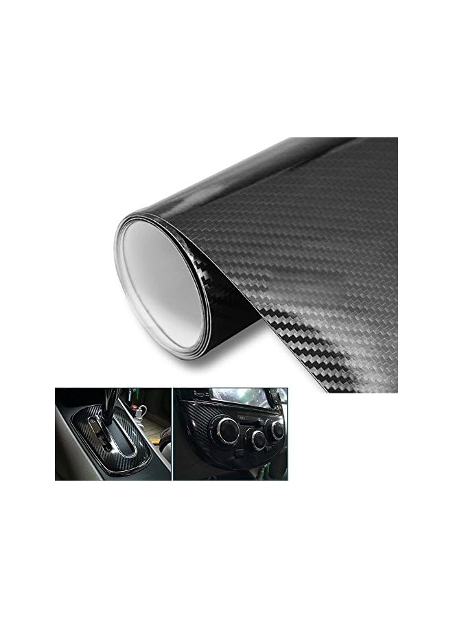 PROMASS 5D High Glossy Carbon Fiber Vinyl Wrap Film Auto Car Truck Interior DIY Decoration Sticker Car Styling Accessories (Black)  - Image 3