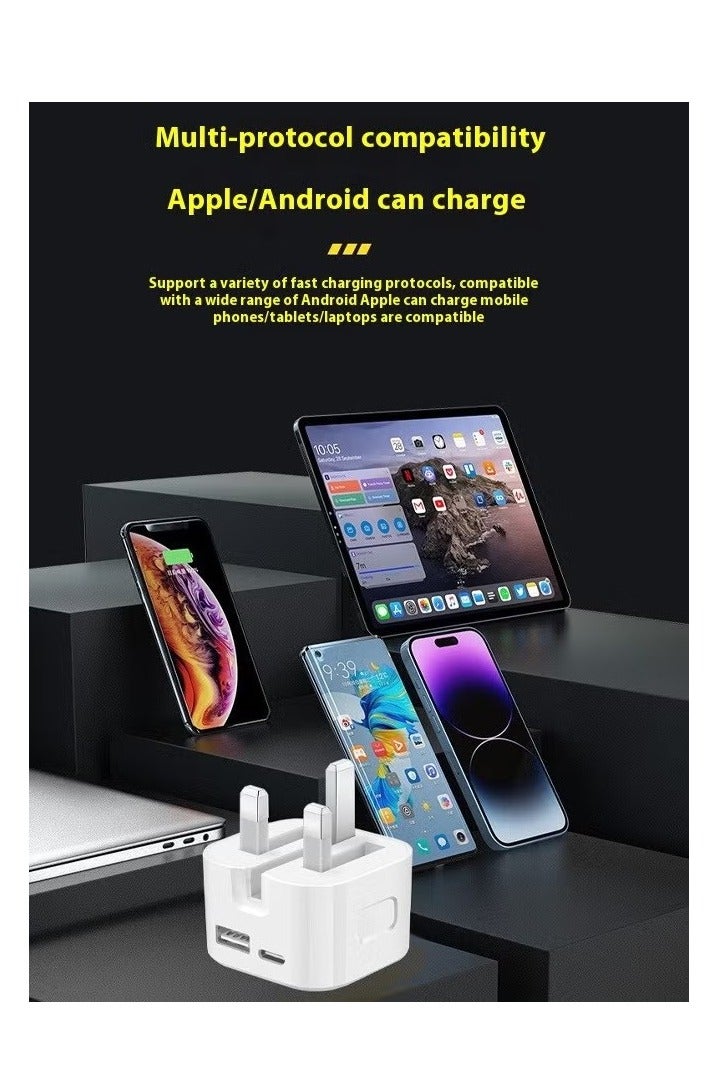 35W USB-C Power Adapter White Charger Fast USB C Charger iPhone 15 Fast Charger Head Type-C Power Plug Universal Travel Adapter USB-C Plug For Both Android And Apple Can Charge iPhone 15/15 Pro Max/15 Pro/15 Plus/14/13/12/11,etc White - Image 5