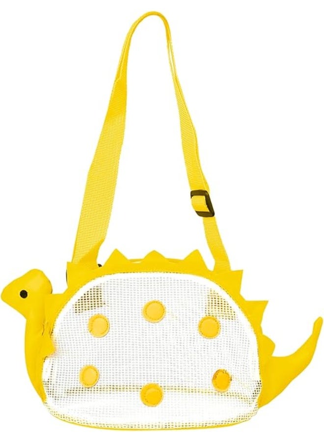 Baytion Mesh Beach Bag for Kids Multifuction Crossbody Bag for Outdoor SchoolBeach Toy Mesh Beach Bag Kids  Yellow - Image 1