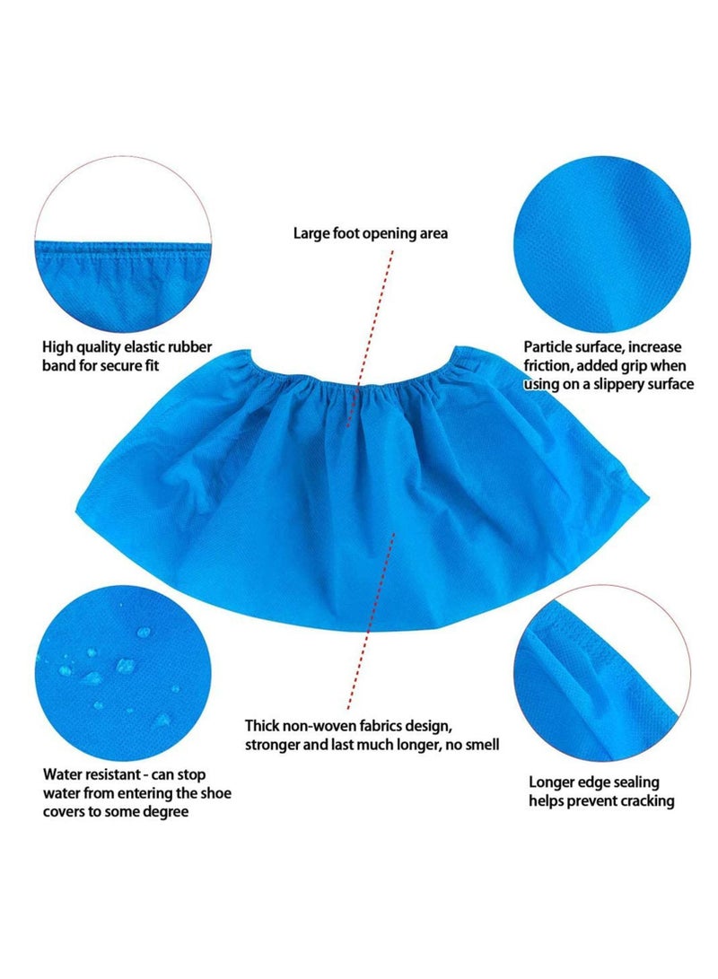 NIBEMINENT 100pcs Disposable Hygienic Shoe Boot Covers, Durable CPE Material, Recyclable, Waterproof Dustproof Non-slip Shoes Protective Cover for Construction Workplace Indoor Carpet Floor Protection - Image 2
