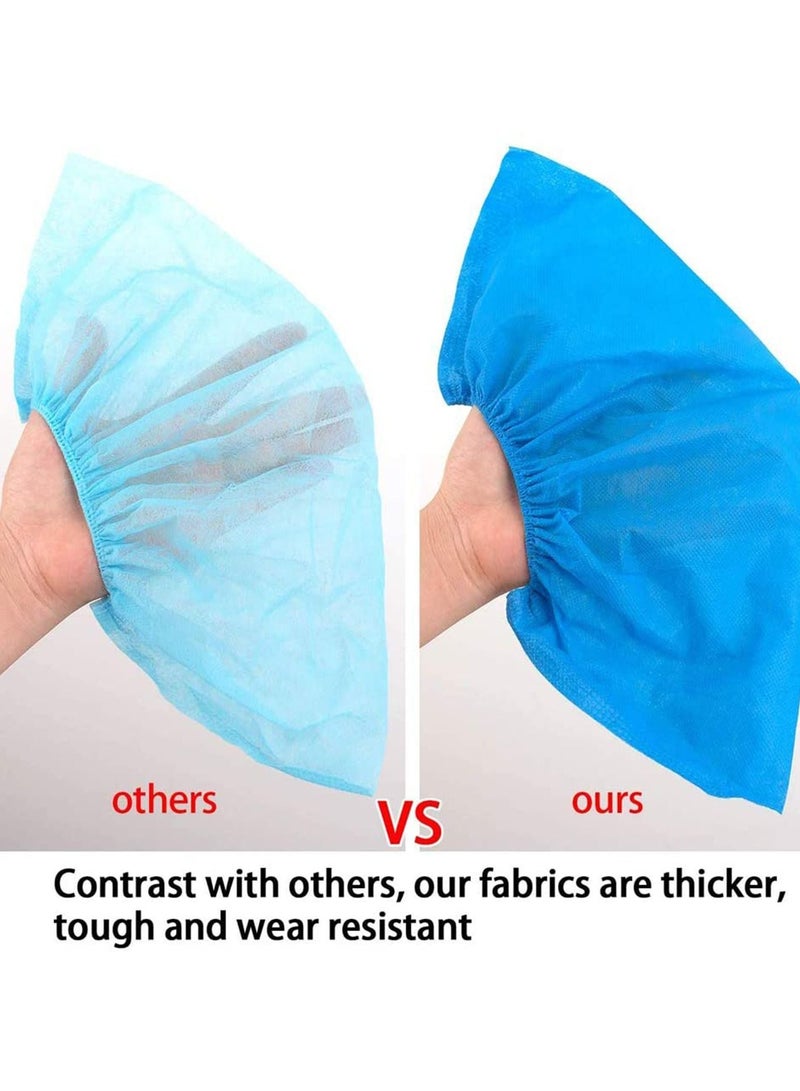 NIBEMINENT 100pcs Disposable Hygienic Shoe Boot Covers, Durable CPE Material, Recyclable, Waterproof Dustproof Non-slip Shoes Protective Cover for Construction Workplace Indoor Carpet Floor Protection - Image 3