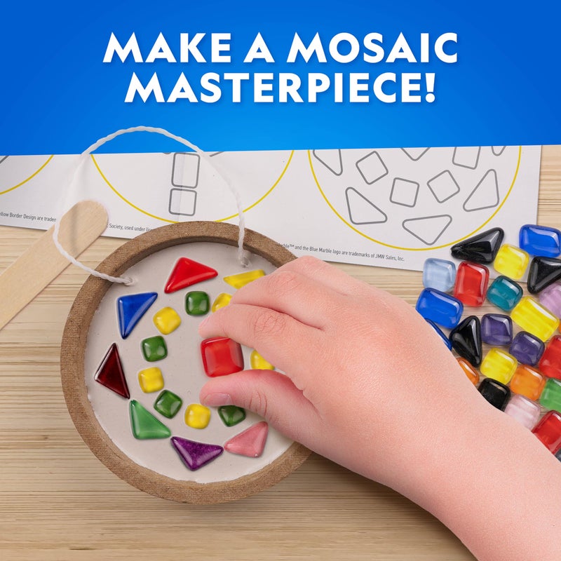 Blue Marble National Geographic Mosaic Arts and Crafts Kit for Kids - Mosaic Kit for Creating 3 Glass Tile Mosaic Art Projects, Includes Glass Tiles, Templates, Plaster & More, Art Supplies, Mosaic Kits for Kids - Image 2
